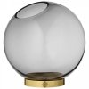 Aytm GLOBE Wazon do Kwiatów Czarny 21 cm Podstawa Złota