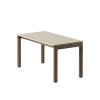 Muuto COUPLE Stolik Kawowy z Ceramicznym Blatem 84x40 cm / Ciemny Dąb - Blat Gładki Piaskowy Sand