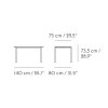 Muuto LINEAR Zestaw Mebli Ogrodowych - Stół 140 cm + 2 Ławki - Pomarańczowy