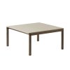 Muuto COUPLE Stolik Kawowy z Ceramicznym Blatem 84x80 cm / Ciemny Dąb - Blat Gładki Piaskowy Sand