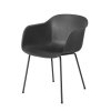 Muuto FIBER ARMCHAIR TUBE BASE Krzesło - Czarne