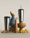 Georg Jensen SKY Kubek Termiczny ze Słomką 400 ml / Srebrny