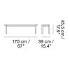 Muuto LINEAR Zestaw Mebli Ogrodowych - Stół 200 cm + 2 Ławki - Czarny