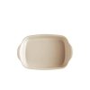 Emile Henry NATURAL CHIC Prostokątna Forma - Naczynie do Zapiekania 30x19 cm Kremowe