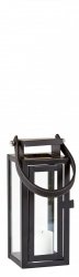 Villa Collection NORDIC Lampion ze Skórzanym Uchwytem 24 cm Czarny