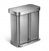 simplehuman LINER POCKET RECYCLER Kosz Pedałowy na Śmieci 58 l Dwukomorowy - Stal FPP