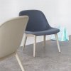 Muuto FIBER LOUNGE Fotel - Czarny / Rama Drewniana