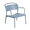 Muuto LINEAR OUTDOOR Stalowy Fotel Ogrodowy Lounge - Zewnętrzny / Niebieski