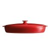 Emile Henry - Garnek Ceramiczny do Gotowania Ryb na Parze - Czerwony