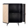 Bloomingville EMBER Komoda Metalowa z Bambusowym Frontem