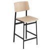 Muuto LOFT Hoker - Stołek Barowy 65 cm Czarny/Dębowy