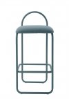 Aytm ANGUI Krzesło Barowe 82,5 cm - Hoker / Niebieski DUSTY BLUE BOUCLÉ