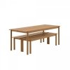 Muuto LINEAR Zestaw Mebli Ogrodowych - Stół 200 cm + 2 Ławki - Biały