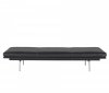 Muuto OUTLINE Leżanka 200 cm Skóra Czarna / Nogi Srebrne Aluminium
