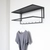 Kristina dam studio GRID Ścienny Wieszak na Ubrania z Półką / Czarny