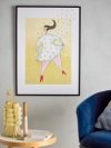 Bloomingville AJO Ilustracja - Grafika Dekoracyjna w Drewnianej Ramie / Czarna