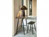 Villa Collection BAST Taboret - Stołek z Dębowy 45 cm Czarny