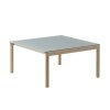 Muuto COUPLE Stolik Kawowy z Ceramicznym Blatem 84x80 cm / Jasny Dąb - Blat Gładki Niebieski Pale Blue