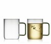 Lyngby Glass TORINO Szklanki do Kawy lub Herbaty / Gorących Napojów 300 ml / Zielony Uchwyt