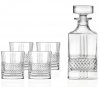 Lyngby Glass BRILLANTE Karafka + Kryształowe Szklanki do Whisky, Drinków 340 ml 4 Szt.