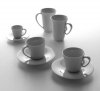Alessi KU Filiżanki ze Spodkiem do Kawy Espresso 70 ml 4 Szt.