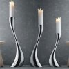 Georg Jensen COBRA Świecznik Podłogowy 60 cm Srebrny / Stal Polerowana