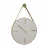 Hübsch CLOCK Betonowy Zegar Ścienny na Skórzanym Pasku / Szary