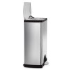 simplehuman TRASH Prostokątny Pedałowy Kosz na Śmieci 50 l / Stalowy Srebrny