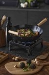 Holm KITCHEN Wok Stalowy z Powłoką Nieprzywierającą 32,5 cm Czarny / Drewniany Uchwyt