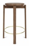 Audo PASSAGE Hoker - Krzesło Barowe 75 cm Orzech / Obręcz Złota