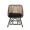 Bloomingville LOUE Fotel Lounge / Czarny Rattan
