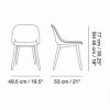 Muuto FIBER SIDE Krzesło z Drewnianą Ramą - Białe