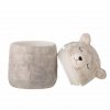 Bloomingville PUK Ceramiczny Pojemnik z Pokrywką / Szary Miś