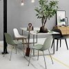 Muuto FIBER SIDE Krzesło z Drewnianą Ramą - Tapicerowane Brązową Skórą Cognac