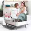 Simplehuman COMPACT Stalowa Suszarka do Naczyń - Ociekacz z Uchwytem na Kieliszki / Czarny