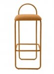 Aytm ANGUI Krzesło Barowe 92,5 cm - Hoker / Pomarańczowy AMBER BOUCLÉ