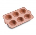 Blomsterbergs BAKE Silikonowa Forma do 6 Muffinów - Różowa