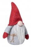 Sodahl CHRISTMAS Świąteczny Elf Dekoracyjny 18 cm Szaro-Czerwony