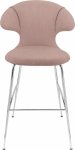 Umage TIME FLIES Hoker - Tapicerowane Krzesło Barowe na Chromowanych Nogach 112 cm / Różowe