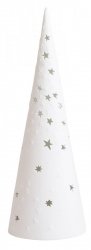 Rader CHRISTMAS Świąteczny Lampion LED / Biała Choinka 30 cm