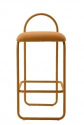 Aytm ANGUI Krzesło Barowe 82,5 cm - Hoker / Pomarańczowy AMBER BOUCLÉ