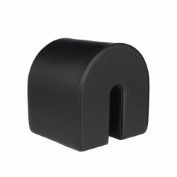 Kristina dam studio CURVED Puf Tapicerowany / Czarny Skóra