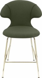 Umage TIME FLIES Hoker - Tapicerowane Krzesło Barowe na Mosiężnych Nogach 102 cm / Zielone