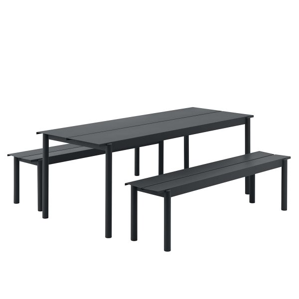 Muuto LINEAR Ogrodowy Stół Stalowy 200 x 80 cm Pomarańczowy