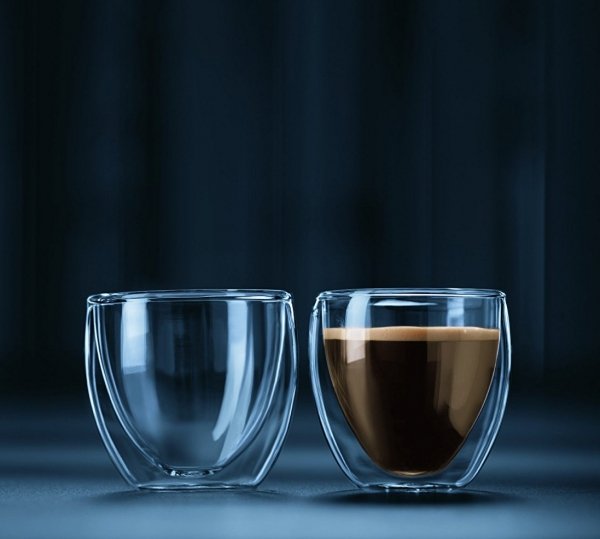 Bodum PAVINA Szklanki Termiczne do Espresso 80 ml - Podwójne Ścianki 6 Szt.
