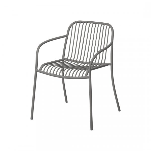 Blomus YUA WIRE Krzesło Ogrodowe z Podłokietnikami / Szare Granite Grey