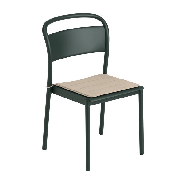 Muuto LINEAR SIDE Krzesło Ogrodowe Metalowe / Ciemnozielone