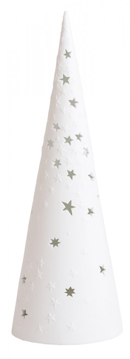 Rader CHRISTMAS Świąteczny Lampion LED / Biała Choinka 30 cm