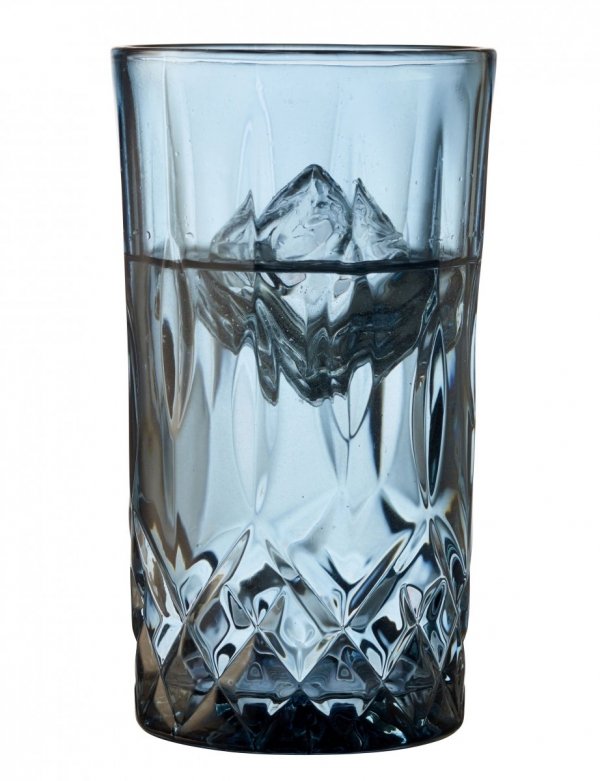 Lyngby Glass SORRENTO Kolorowe Wysokie Szklanki Long Drink 380 ml 4 Szt. / Niebieskie