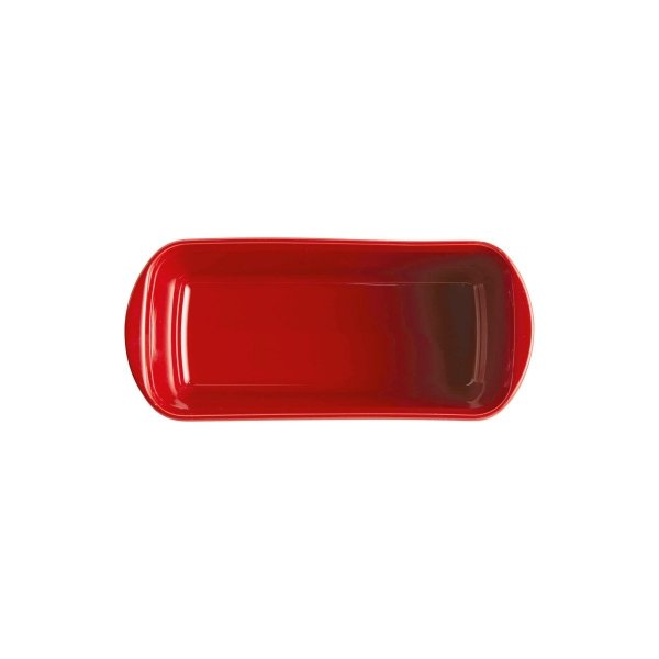 Emile Henry NATURAL Ceramiczna Forma Prostokątna Keksówka 24 cm Czerwona